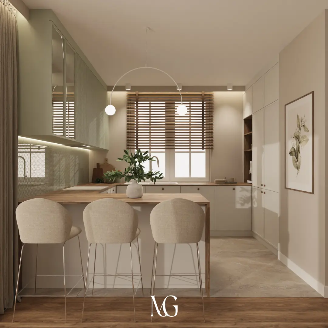 Przytulna kuchnia w odcieniach zieleni 💚